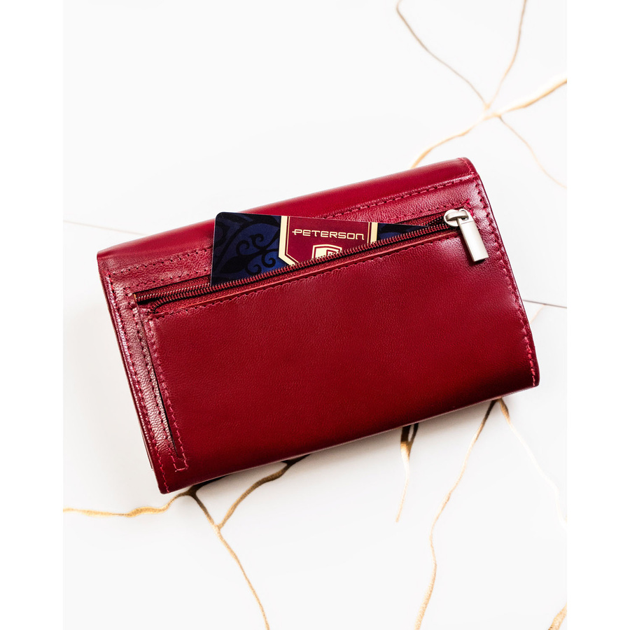 Leather wallet RFID PETERSON PTN RD-22-NGV