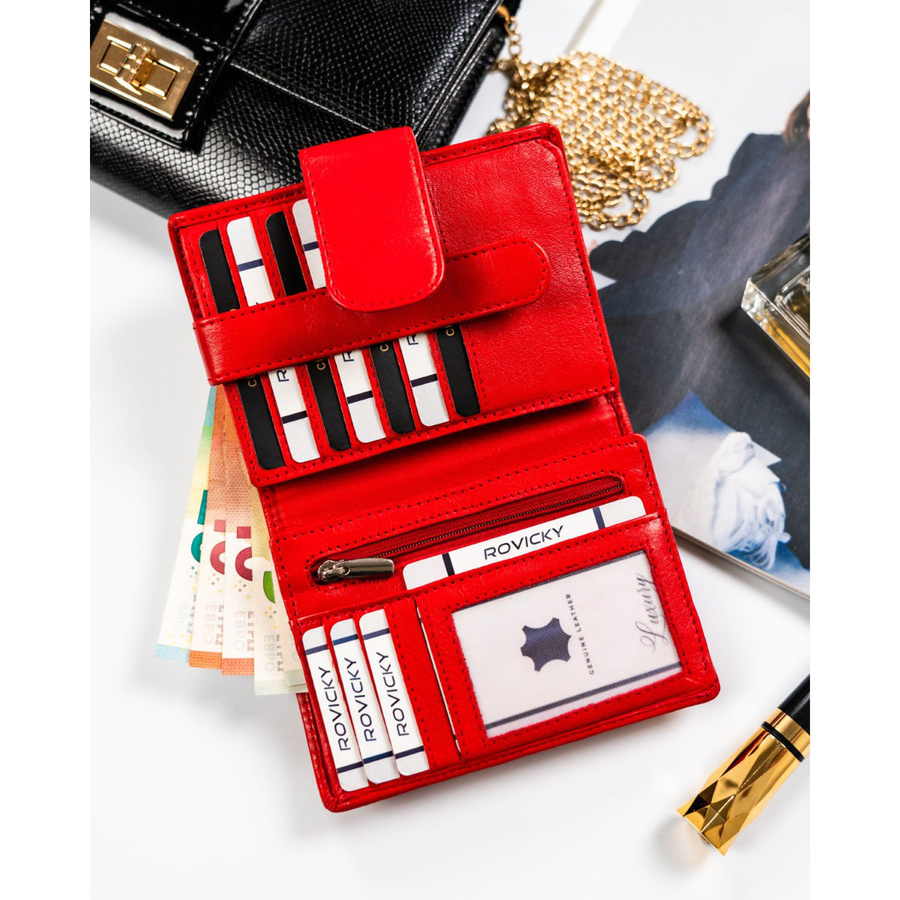 Leather wallet RFID ROVICKY R-D1503-NCD-BL