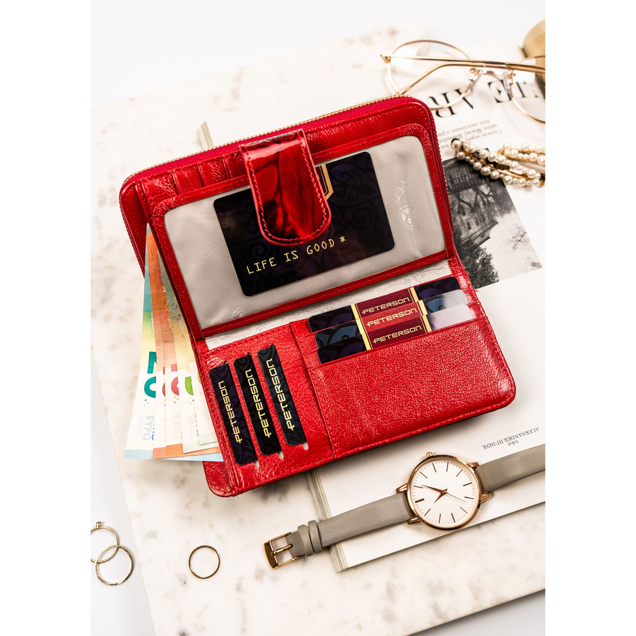 Leather wallet RFID PETERSON PTN 76116-BF