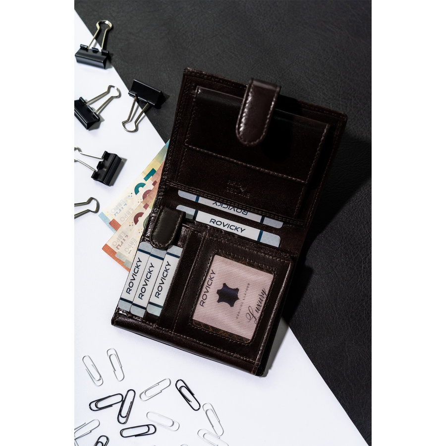 Leather wallet RFID ROVICKY PC-102L-BAR