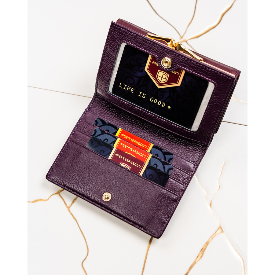 Leather and leatherette wallet RFID PETERSON PTN PS15-09-HNL