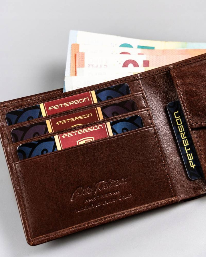 Leather wallet RFID PETERSON PTN 22303-VT