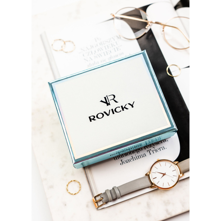 Pionowy portfel damski ze skóry ekologicznej w czerwonym kolorze, zamykany na zatrzask i suwak - Rovicky