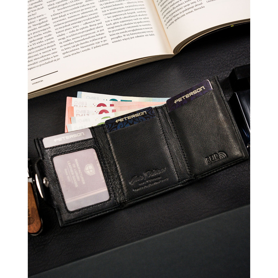Leather wallet RFID PETERSON PTN W882-CF