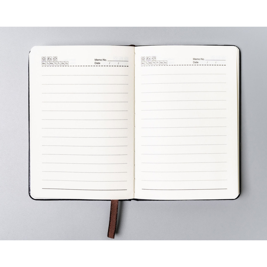 Czarny notes w formacie A6 zadrukowany w linie - Peterson