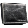 Czarny portfel męski ze skóry naturalnej bez zapięcia zewnętrznego - Peterson