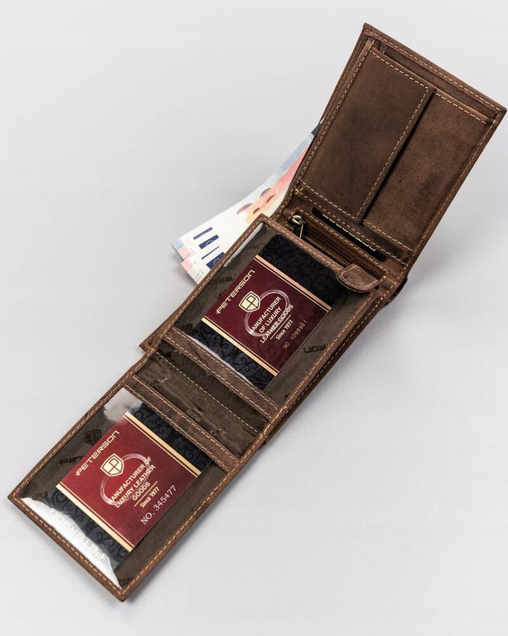 Leather wallet RFID PETERSON PTN 304 2-1-4