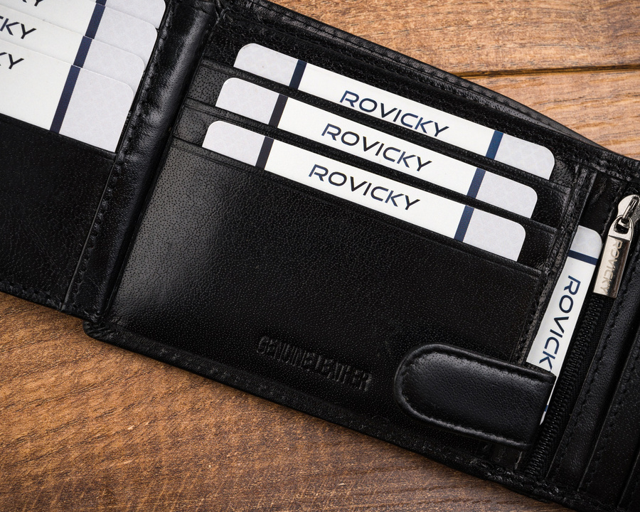 Leather wallet RFID ROVICKY CPR-992L-BAR