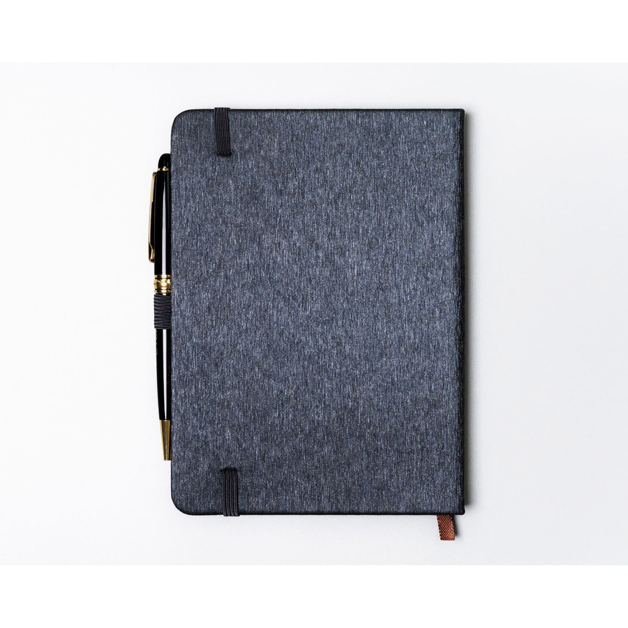 Szary notes w formacie B6 zadrukowany w linie, wyposażony w gumkę zamykającą - Peterson