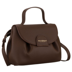 Brązowa listonoszka damska ze skóry ekologicznej zamykana na klips magnetyczny - Peterson
