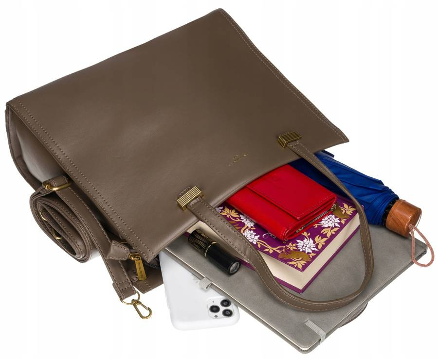 Leatherette shopper bag DAVID JONES 6882-2