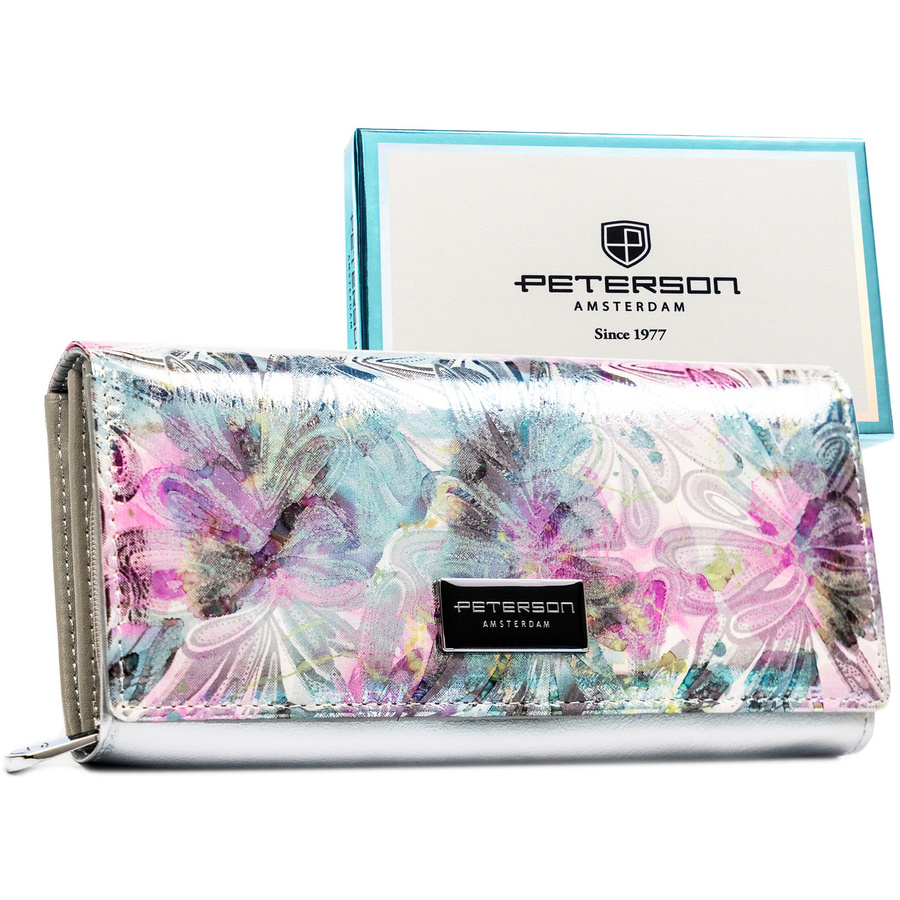 Leather+leatherette wallet RFID PETERSON PTN PX20-1-NPK