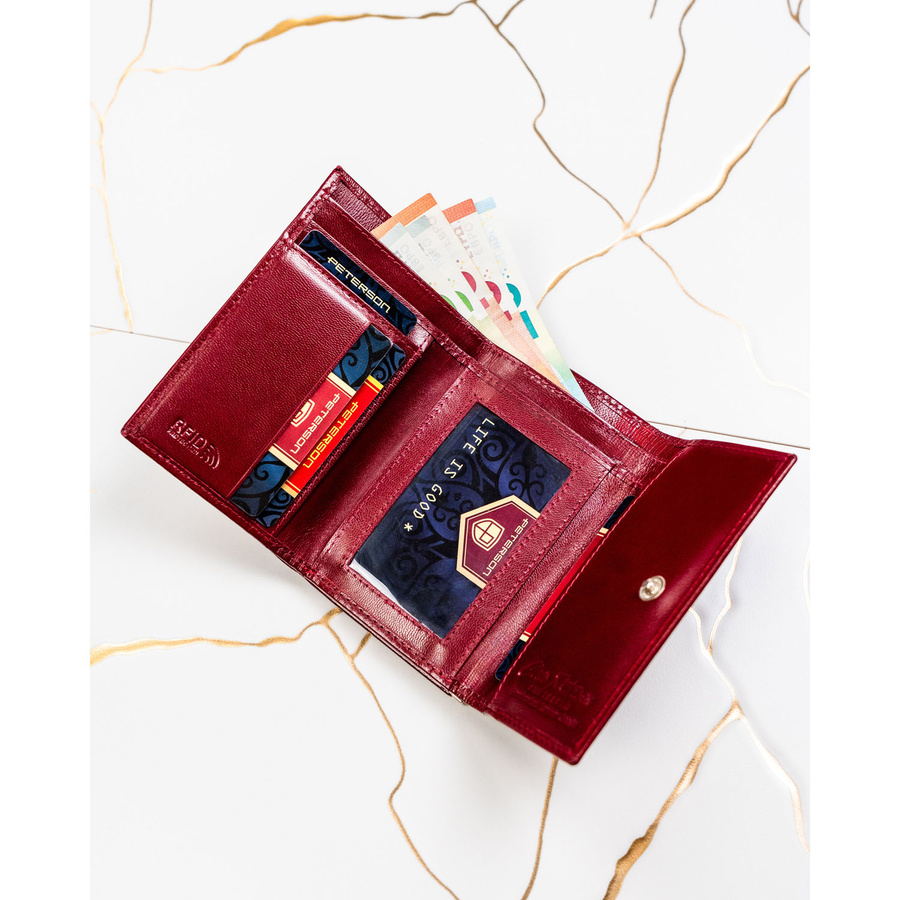 Leather wallet RFID PETERSON PTN RD-18-NGV