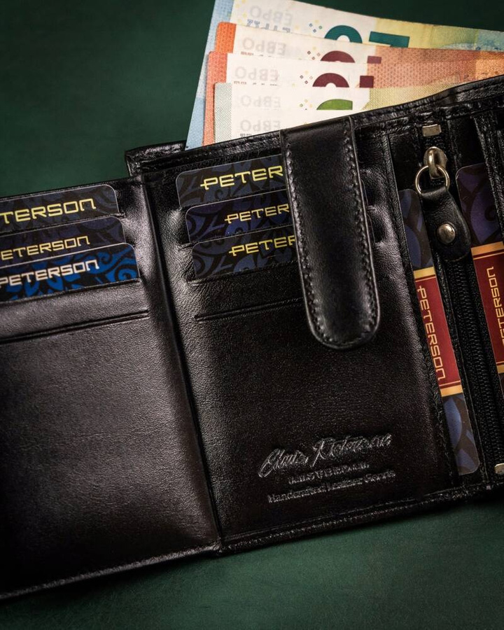 Leather wallet & key ring PETERSON PTN SET-M-1542-KCS