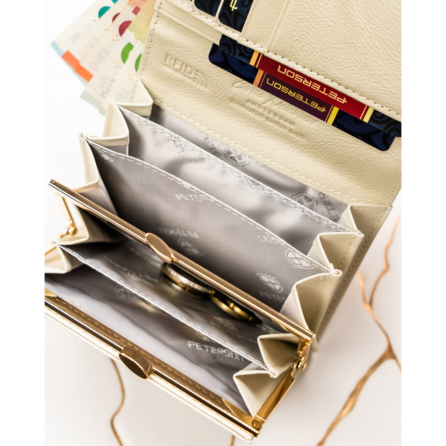 Leather and leatherette wallet RFID PETERSON PTN PX30-PF1