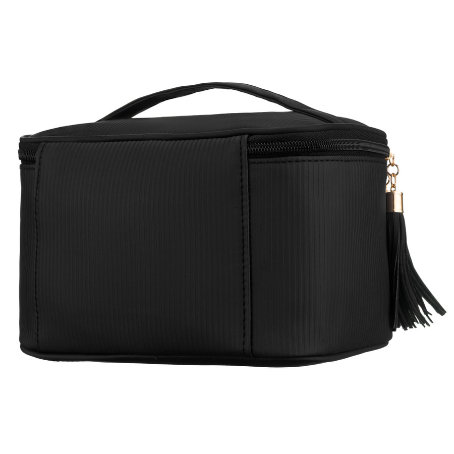 Czarna kosmetyczka z tkaniny syntetycznej z poręcznym uchwytem - Peterson