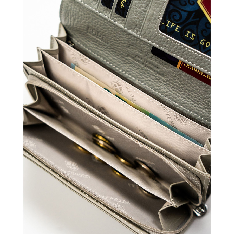 Leather+leatherette wallet RFID PETERSON PTN PX20-1-NPK