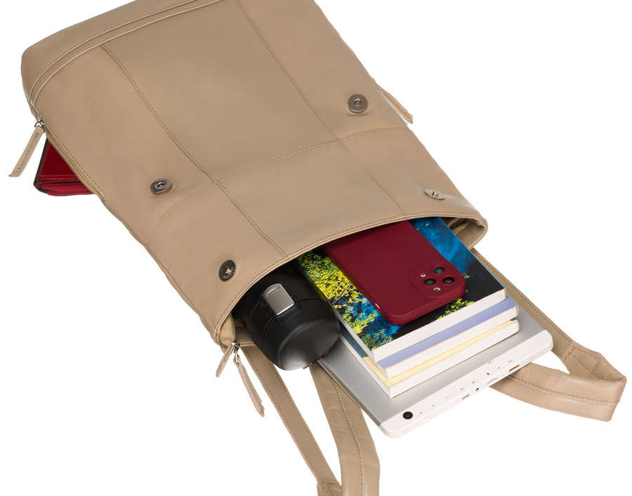 Leather bagpack PETERSON PTN PLE-369-SNC