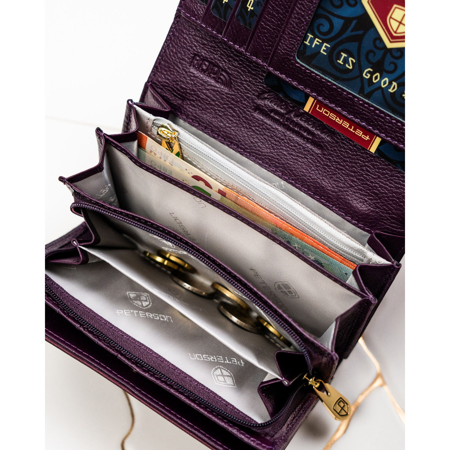 Leather and leatherette wallet RFID PETERSON PTN PS112-HNL
