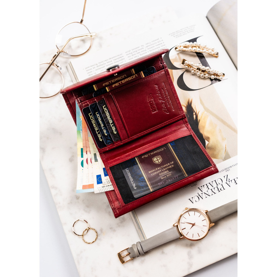Leather wallet RFID PETERSON PTN 27074-TVT