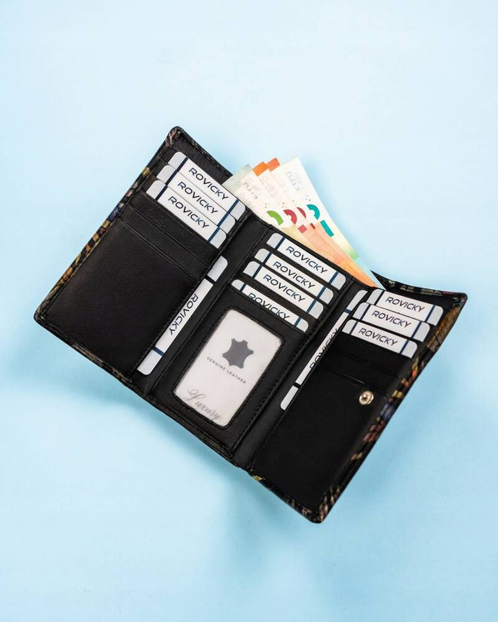 Leather wallet RFID ROVICKY R-N55020-ART