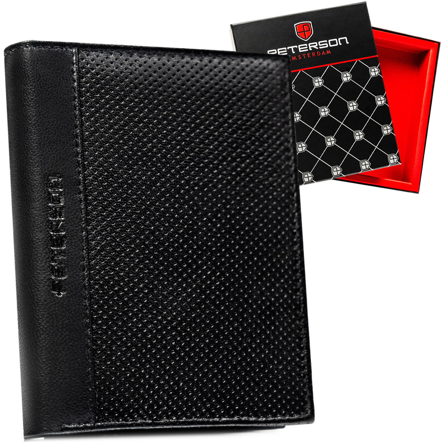 Leather wallet RFID PETERSON PTN N4-DOT