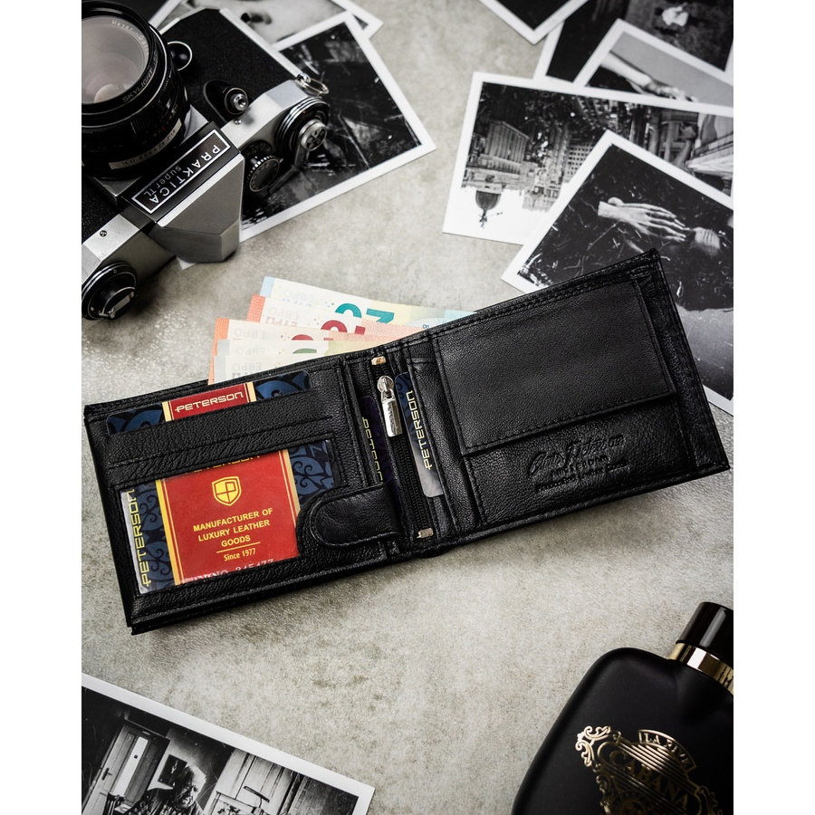 Leather wallet RFID PETERSON PTN N992-DOT