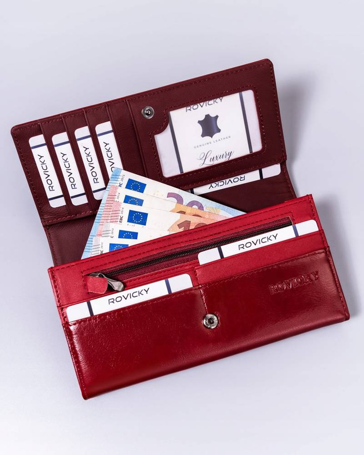 Leatherette+leather wallet RFID ROVICKY RPX-27A-4