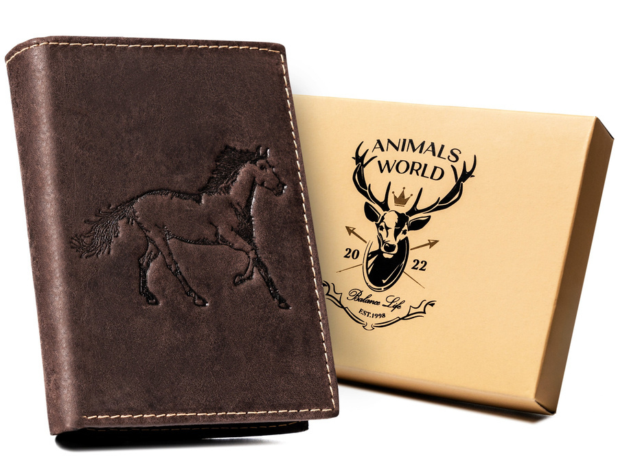 Leather wallet RFID ALWAYS WILD N4-CHM-HORSE