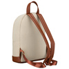 Płócienny plecak damski w beżowo-brązowym kolorze z kieszenią zewnętrzną - Rovicky