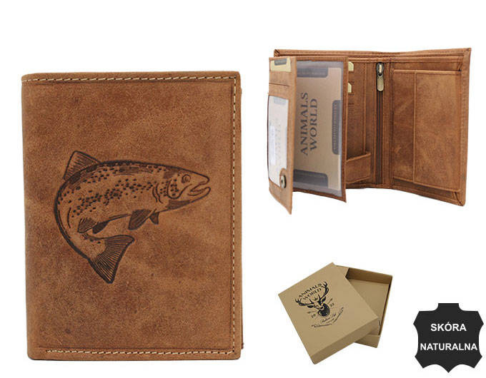 Leather wallet RFID ALWAYS WILD N4-CHM-FISH