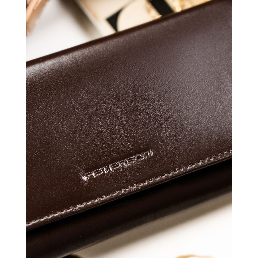 Leather wallet RFID PETERSON PTN RD-12-NGV