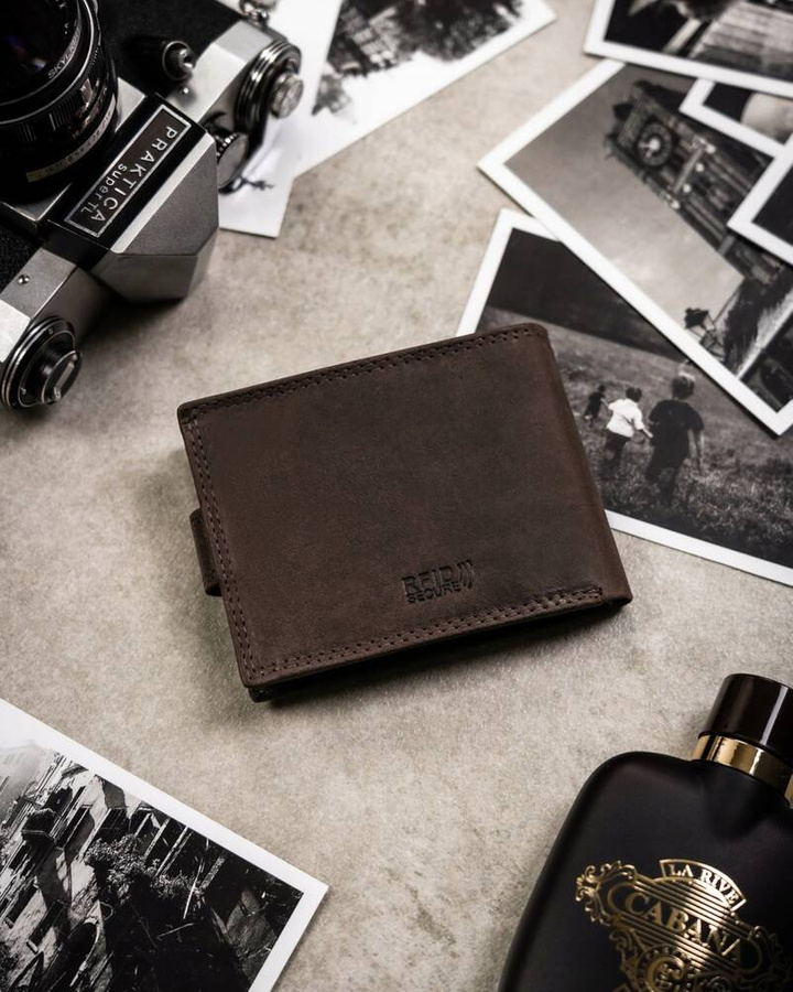 Leather wallet & key ring set PETERSON PTN SET-M-N003L