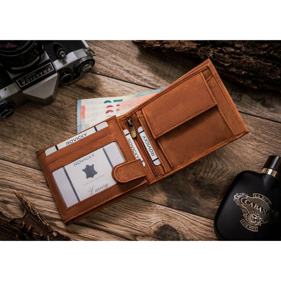 Leather wallet RFID ALWAYS WILD N992-CHM-DOG-2-BL CO