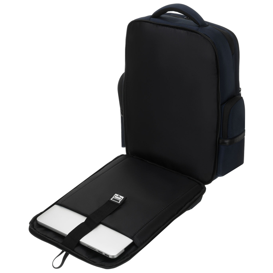 Granatowy plecak podróżny z kieszenią na laptopa do 14 cali - Peterson