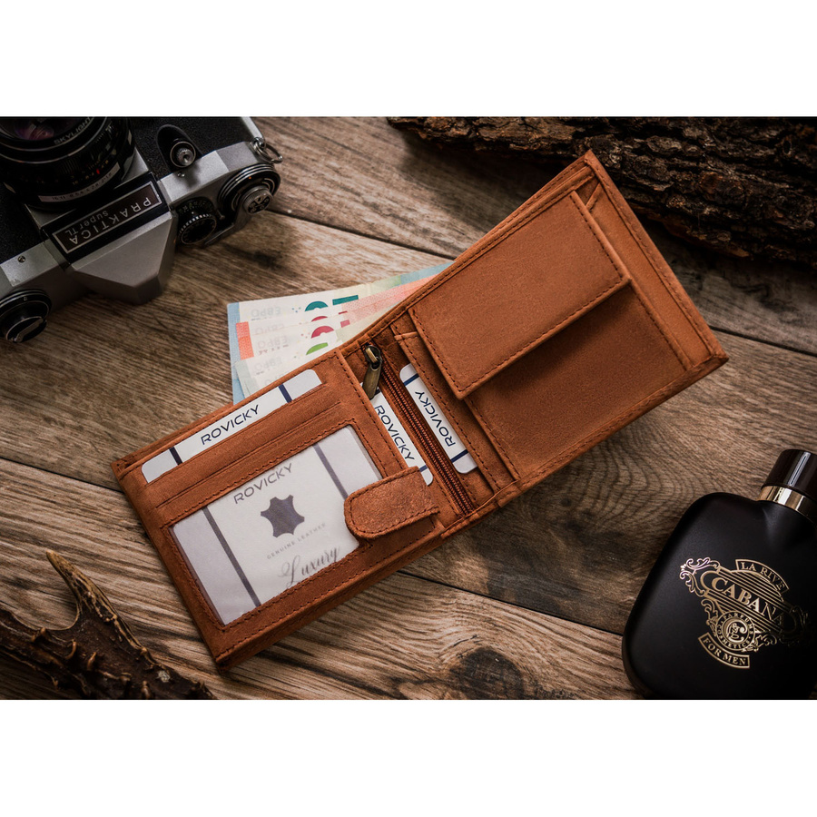 Leather wallet RFID ALWAYS WILD N992-CHM-HORSE-BL CO