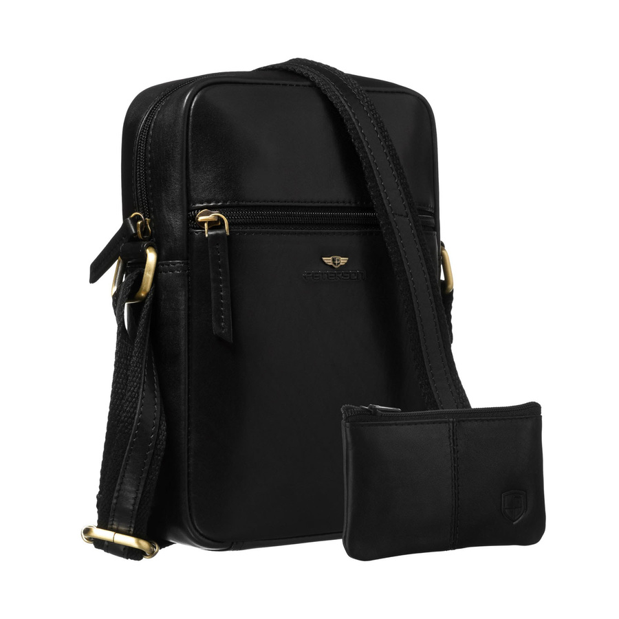 Čierna pánska kožená crossbody taška – elegantná klasika s praktickými priehradkami