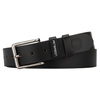 Skórzany, czarny pasek męski z tradycyjną klamrą - Peterson