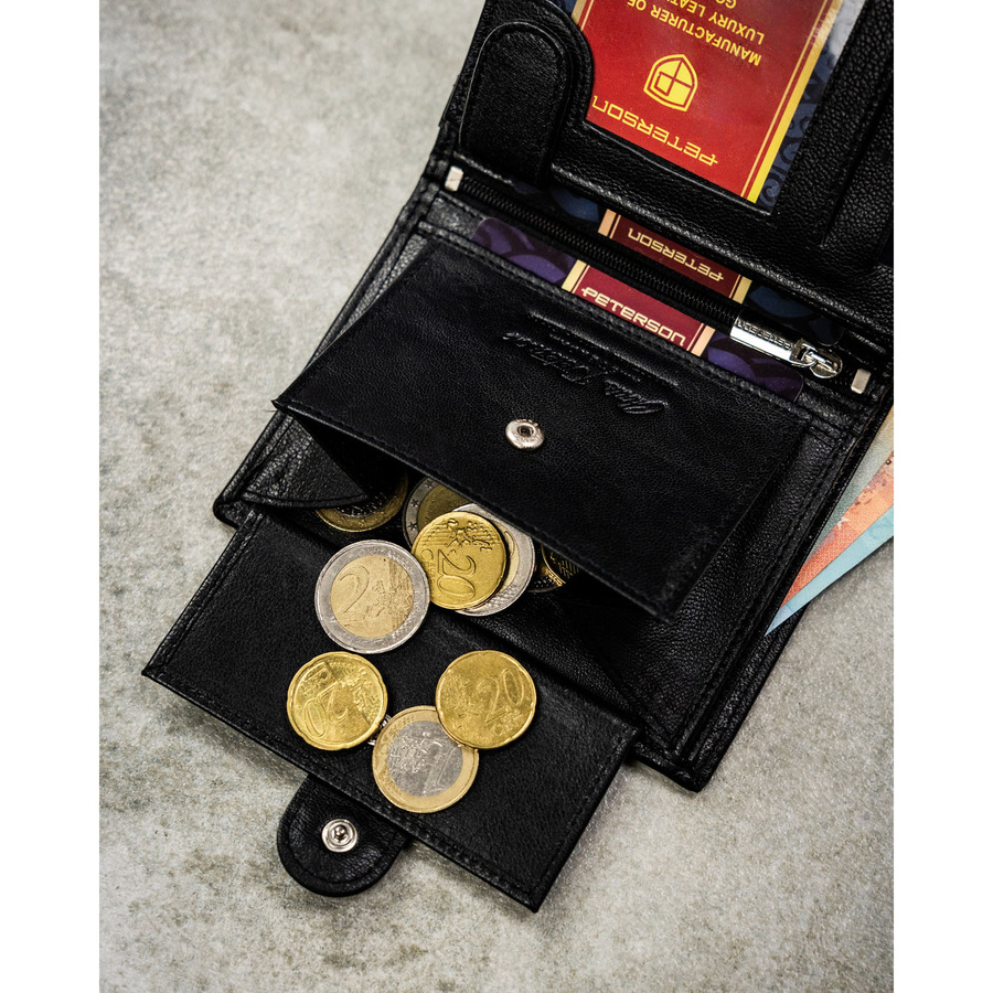 Leather wallet RFID PETERSON PTN N4L-DOT