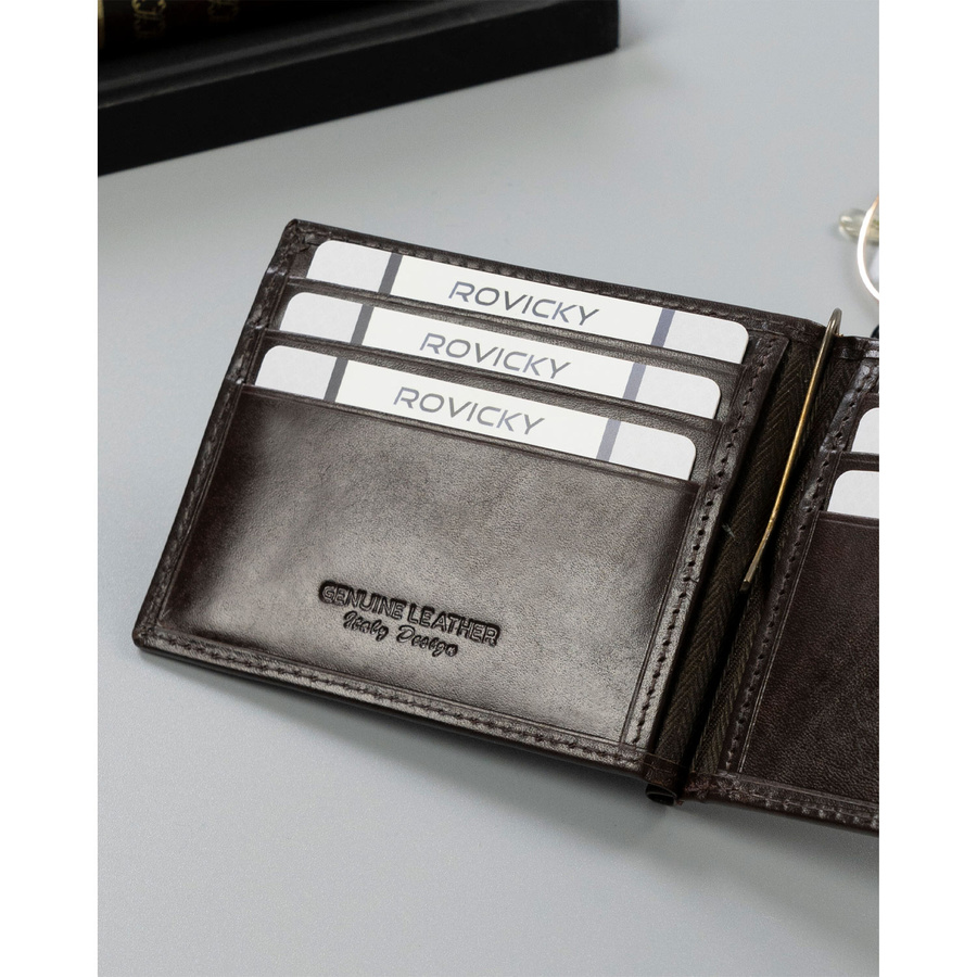 Leather wallet RFID ROVICKY N1908-RVT