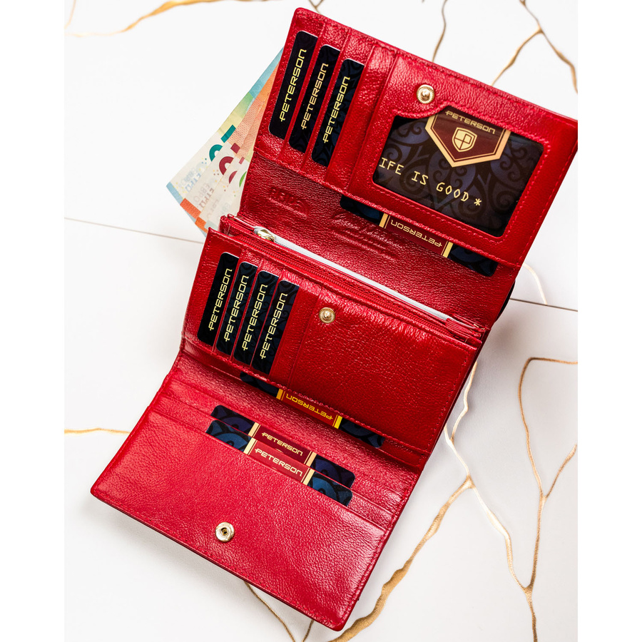 Leather and leatherette wallet RFID PETERSON PTN PS112-HNL