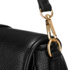 Mała, czarna torebka damska na ramię ze skóry ekologicznej - Peterson