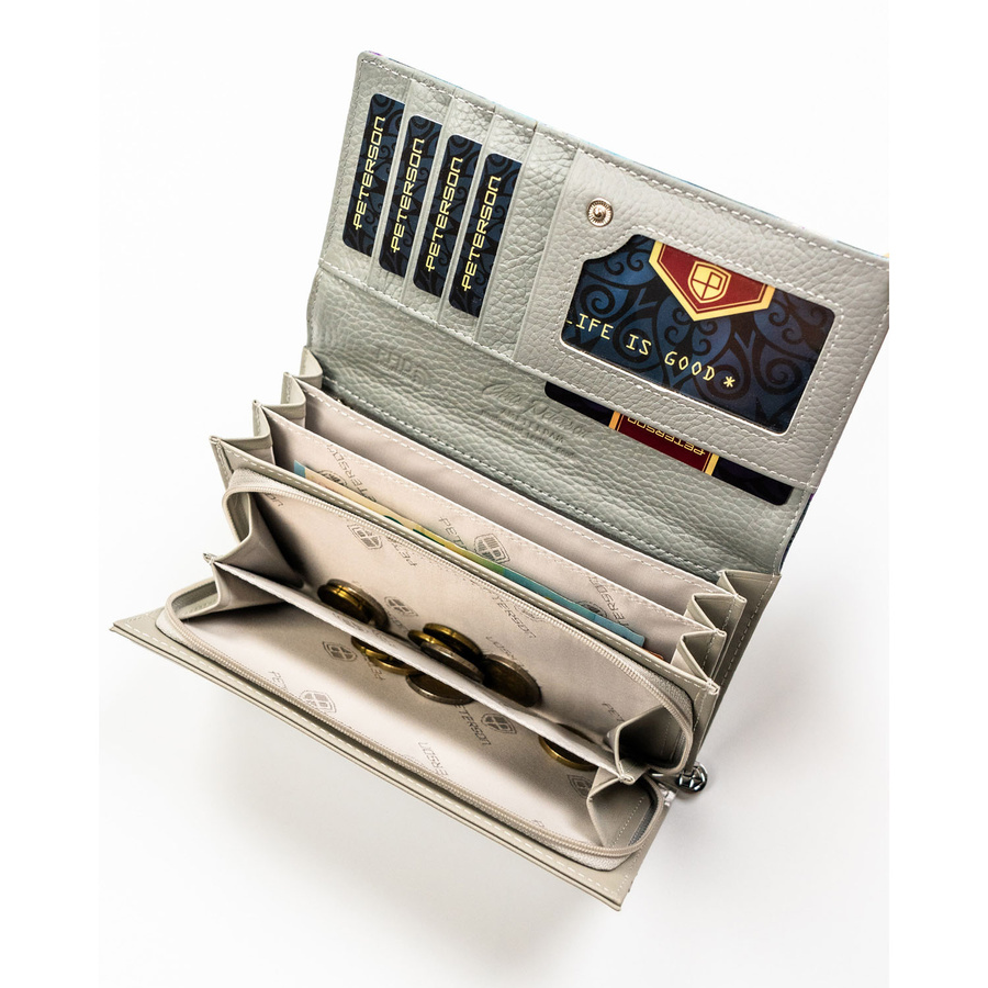 Leather+leatherette wallet RFID PETERSON PTN PX20-1-NPK