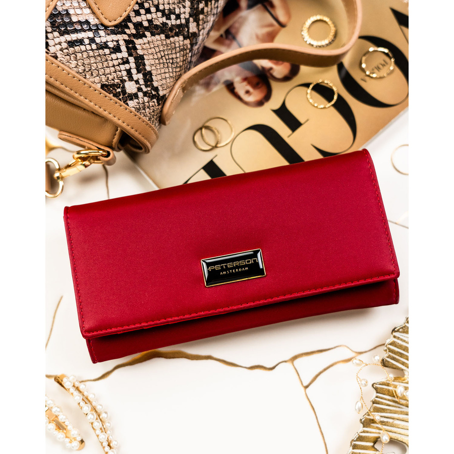Leather and leatherette wallet RFID PETERSON PTN PS401-HNL