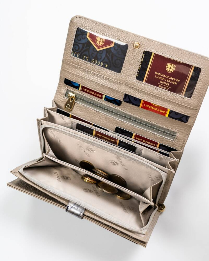 Leather wallet RFID PETERSON PTN 421077-BF