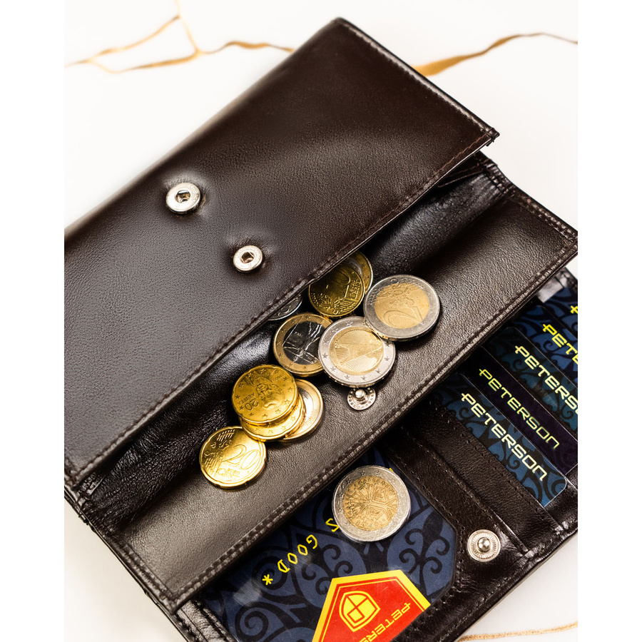 Leather wallet RFID PETERSON PTN RD-12-NGV