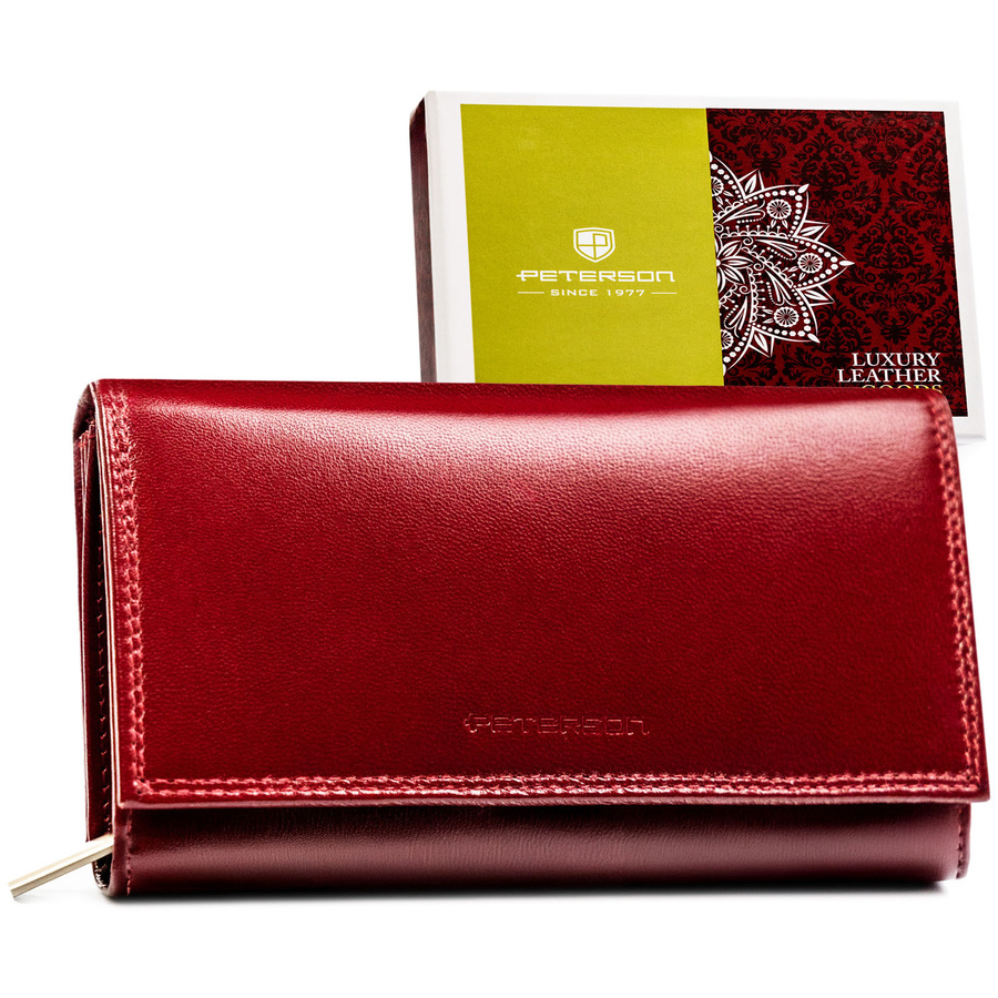 Leather wallet RFID PETERSON PTN RD-07-NGV