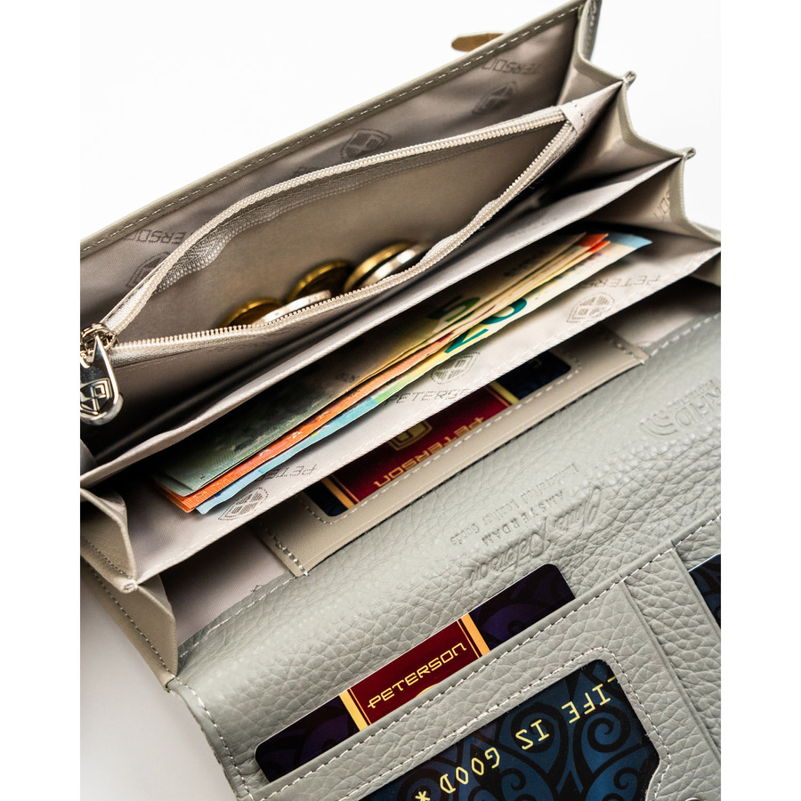 Leather+leatherette wallet RFID PETERSON PTN PX27-1-NPK