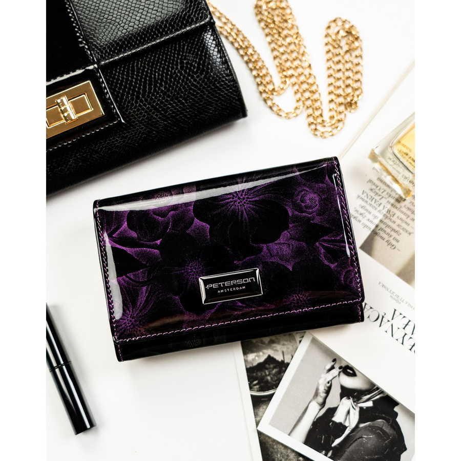 Leather and leatherette wallet RFID PETERSON PTN PS112-FDS