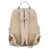 Mały plecak damski wykonany z poliestru w kolorze ecru, jednokomorowy z kieszenią zewnętrzną - Peterson